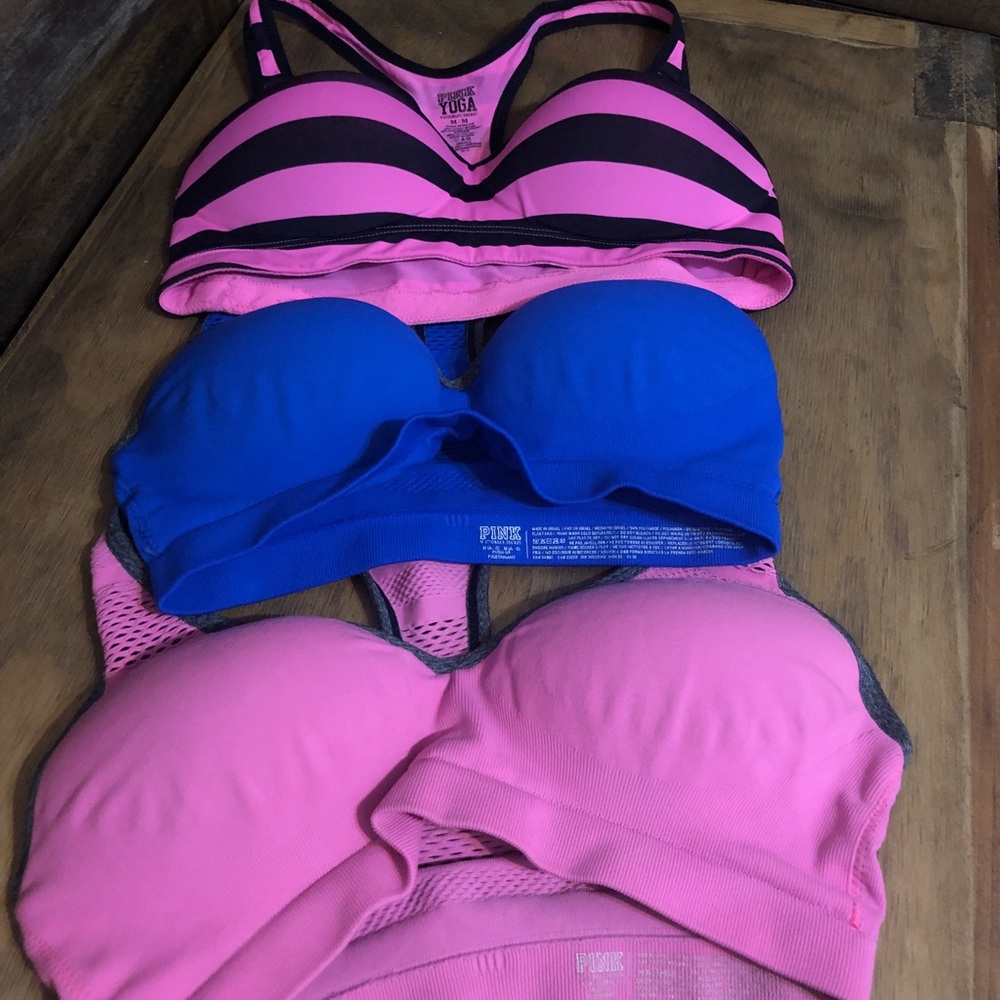 SOLD!!! PINK push up yoga bras.